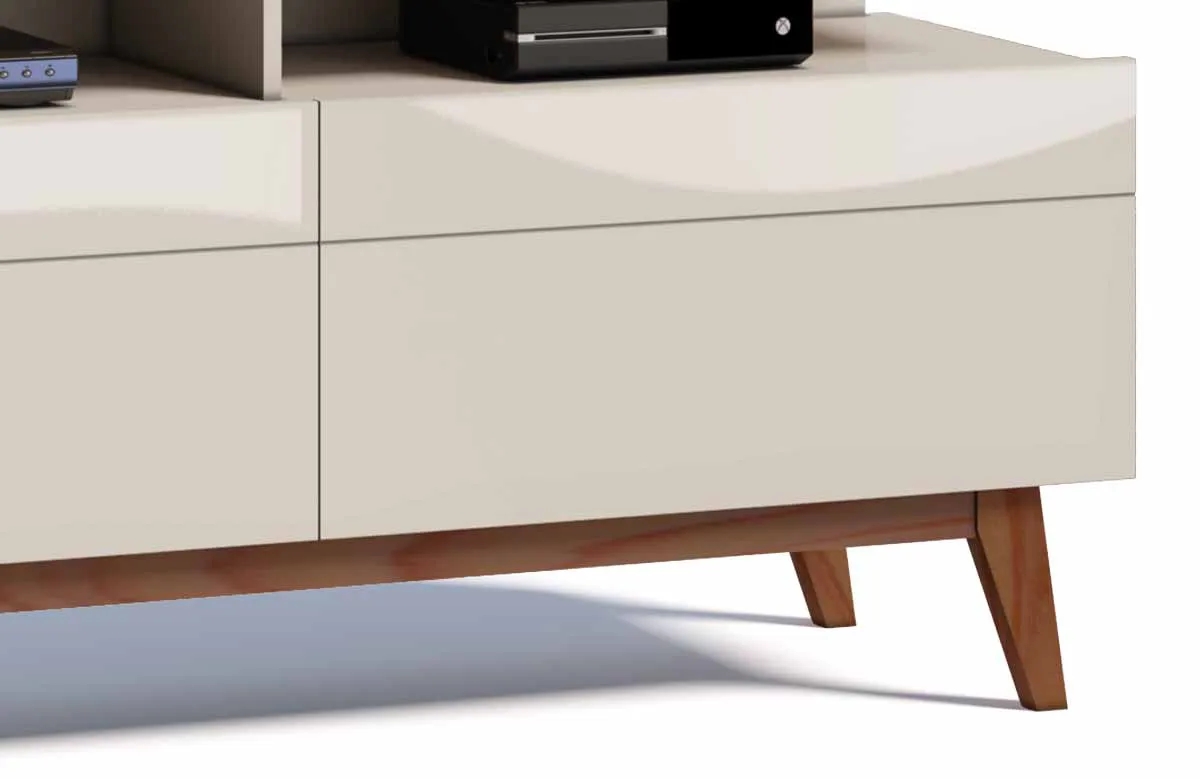 Rack com Painel Classic +2G 1.4 Freijó com Off White - Imcal Móveis