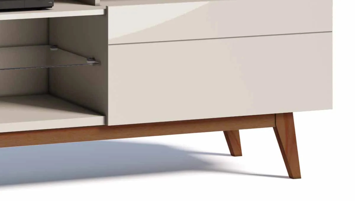 Rack com Painel Classic +2G 2.2 Freijó com Off White - Imcal Móveis