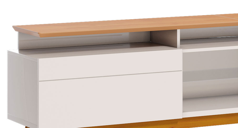 Rack com Painel Classic +2G 2.2 Nature com Off White - Imcal Móveis