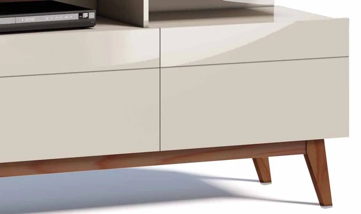 Rack com Painel Classic +3G 1.8 Freijó com Off White - Imcal Móveis