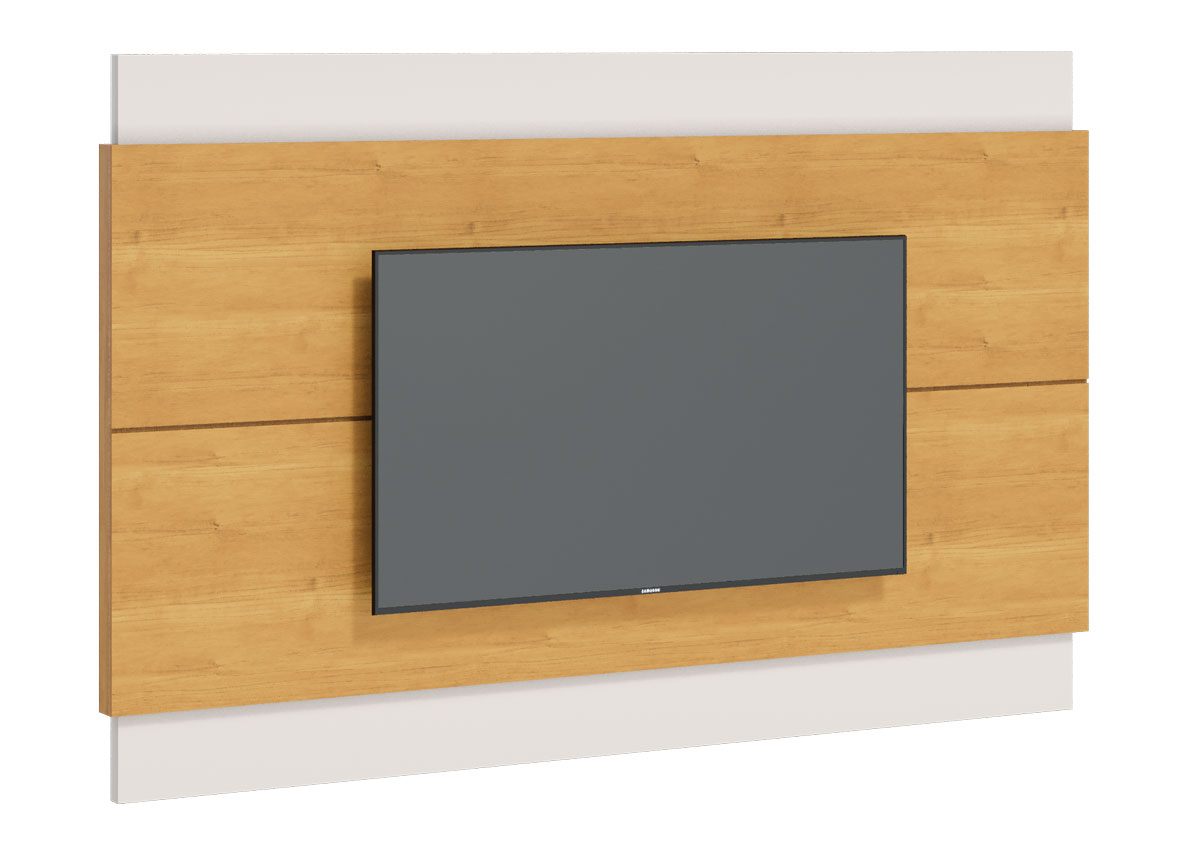 Rack com Painel Classic +3G 1.8 Nature com Off White - Imcal Móveis
