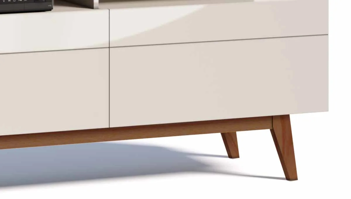 Rack com Painel Classic +3G 2.2 Freijó com Off White - Imcal Móveis