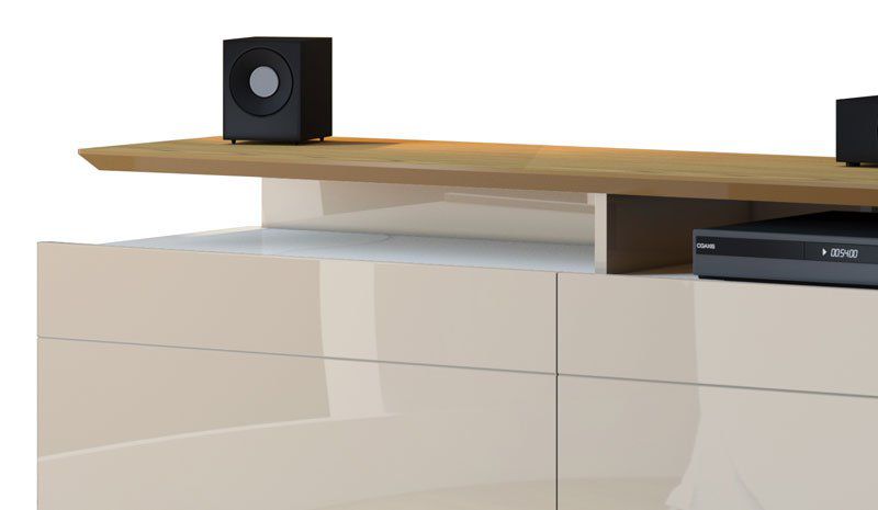 Rack com Painel Classic +3G 2.2 com LED Freijó com Off White - Imcal Móveis