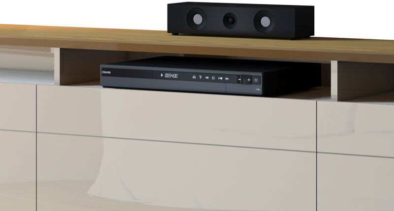 Rack com Painel Classic +3G 2.2 com LED Freijó com Off White - Imcal Móveis