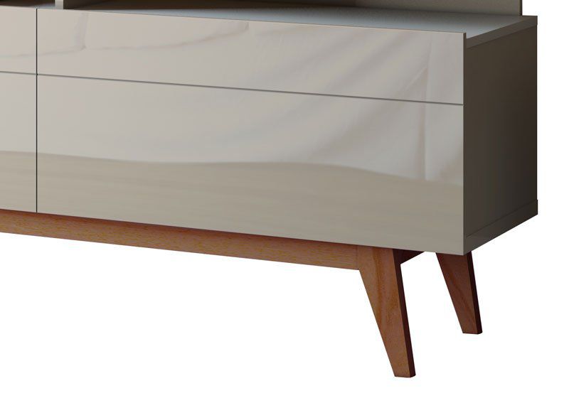 Rack com Painel Classic +3G 2.2 com LED Freijó com Off White - Imcal Móveis