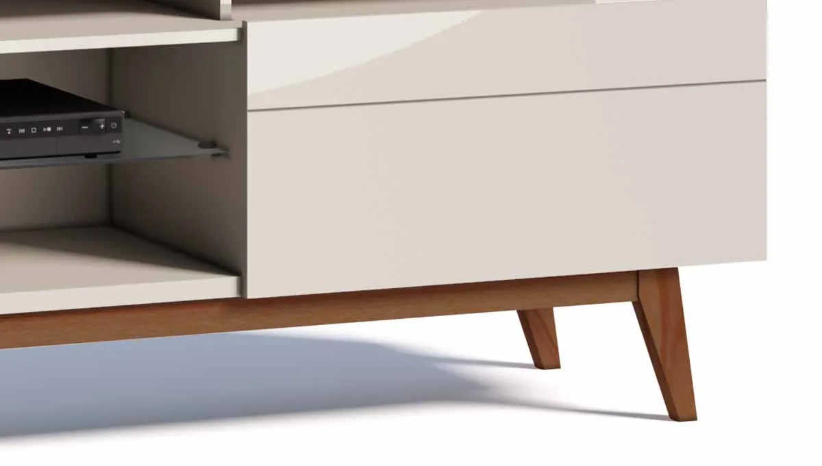 Rack com Painel Classic +AD 2.2 Freijó com Off White - Imcal Móveis