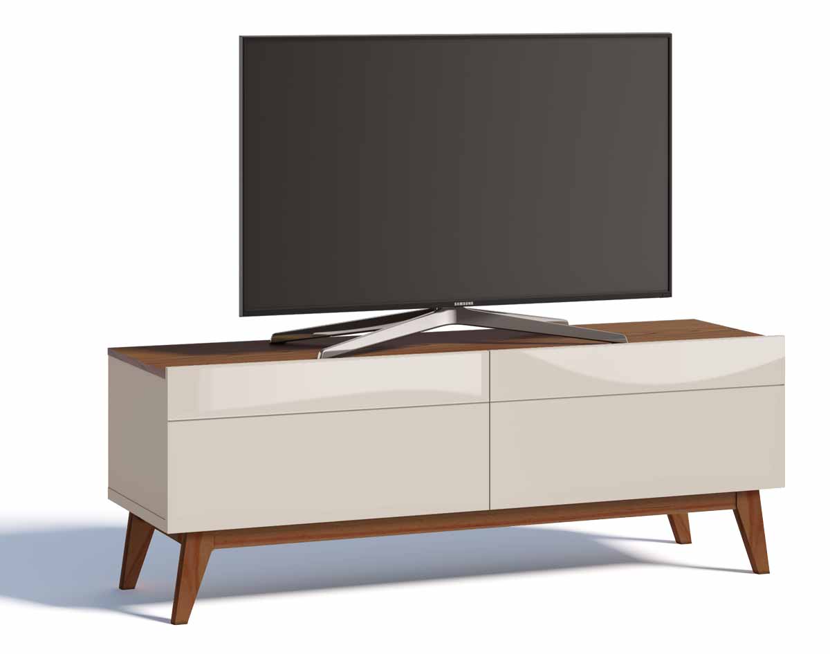 Rack com Painel Classic 2G 1.4 Freijó com Off White - Imcal Móveis
