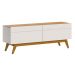 Rack com Painel Classic 2G 1.4 Nature com Off White - Imcal Móveis