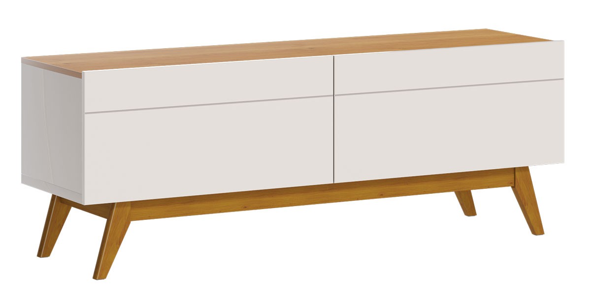 Rack com Painel Classic 2G 1.4 Nature com Off White - Imcal Móveis