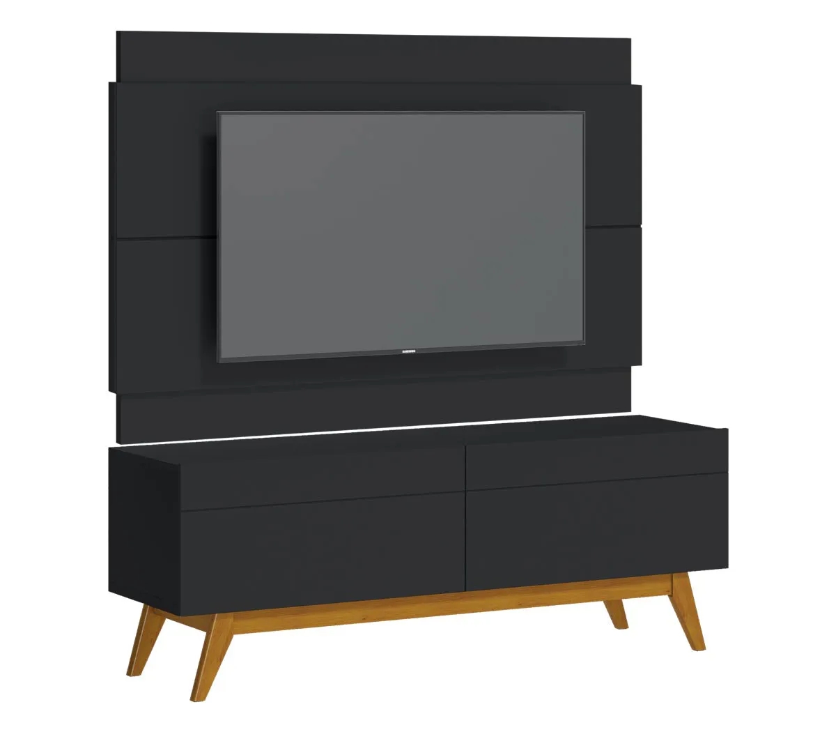 Rack com Painel Classic 2G 1.4 Preto - Imcal Móveis