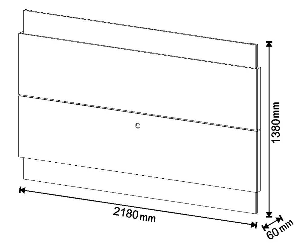 Rack com Painel Classic 2G 2.2 Nature com Off White - Imcal Móveis