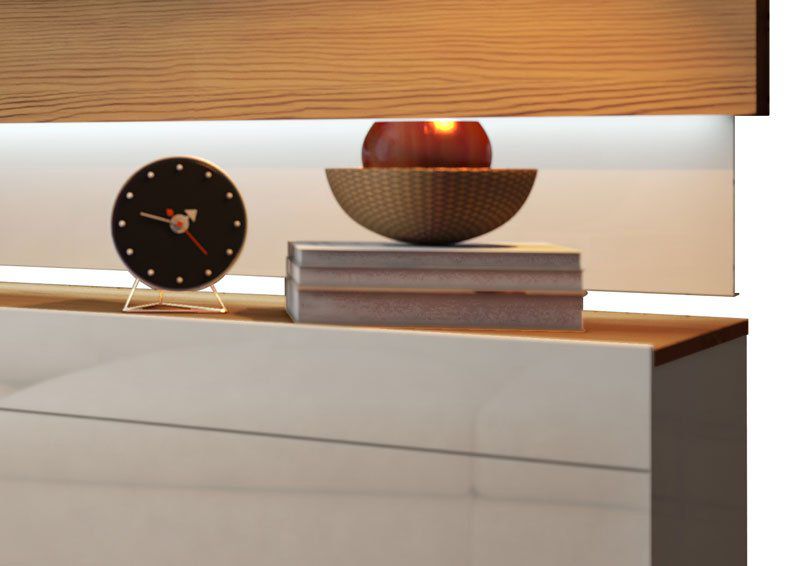 Rack com Painel Classic 2G 2.2 com LED Freijó com Off White - Imcal Móveis