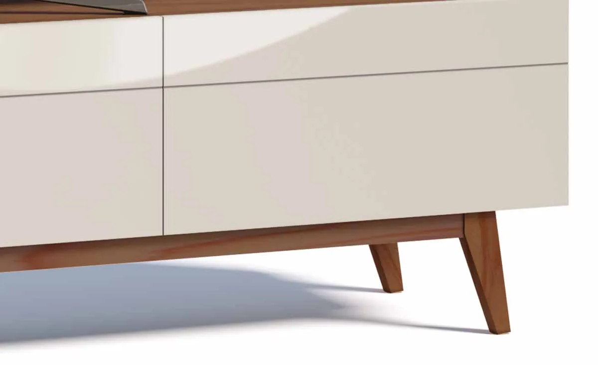 Rack com Painel Classic 3G 2.2 Freijó com Off White - Imcal Móveis
