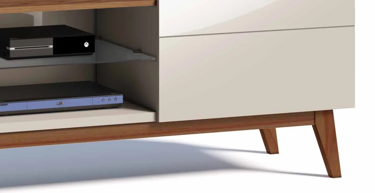 Rack com Painel Classic AD 1.8 Freijó com Off White - Imcal Móveis