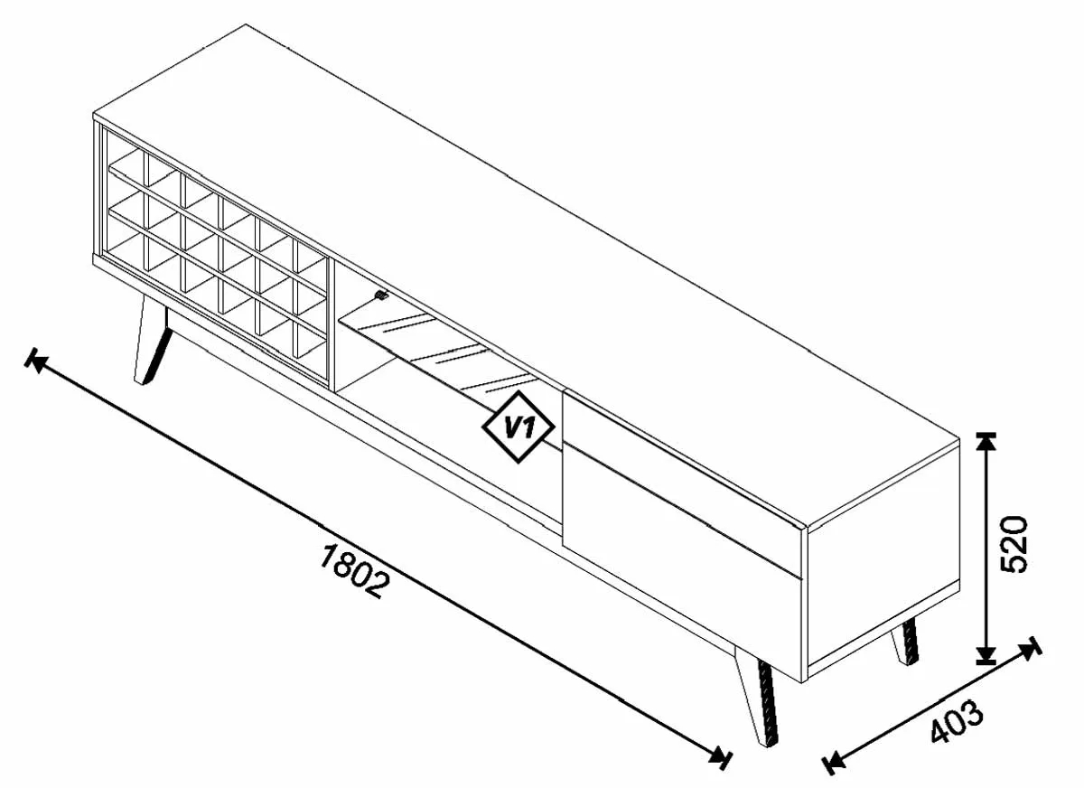 Rack com Painel Classic AD 1.8 Freijó com Off White - Imcal Móveis