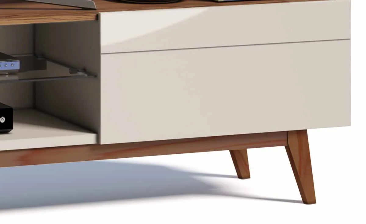 Rack com Painel Classic AD 2.2 Freijó com Off White - Imcal Móveis