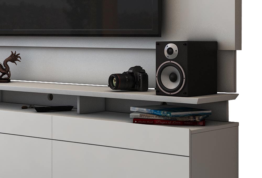 Rack com Painel Para TV 60 Polegadas Branco Classic +3G 2.2 - Imcal Móveis