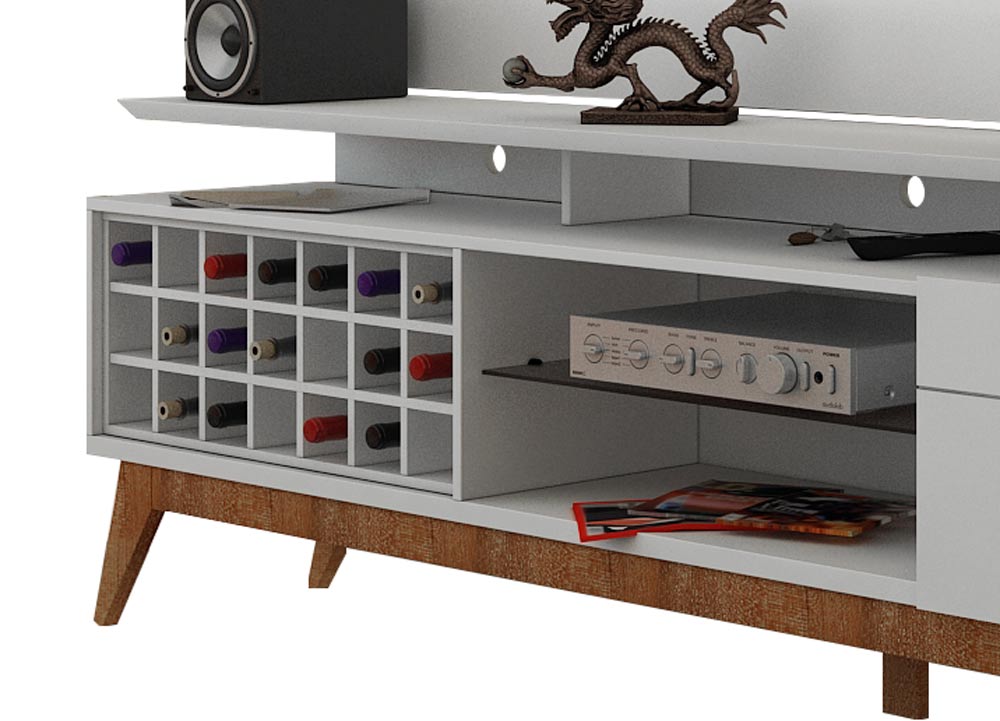Rack com Painel Para TV 60 Polegadas Branco Classic +AD 2.2 com LED - Imcal Móveis