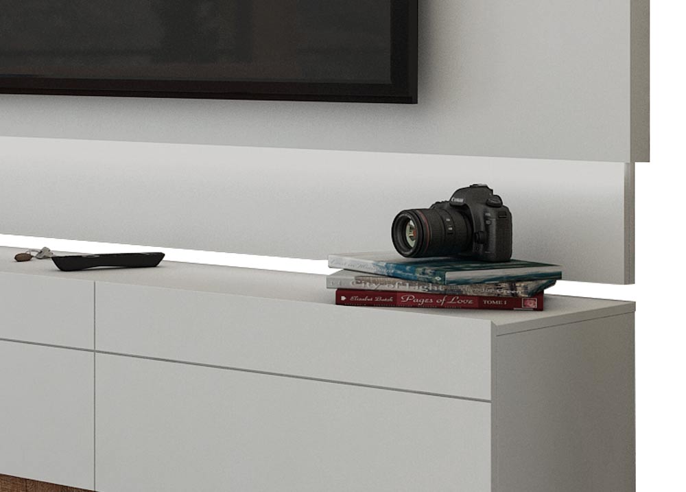 Rack com Painel Para TV 60 Polegadas Branco Classic 3G 2.2 com LED - Imcal Móveis