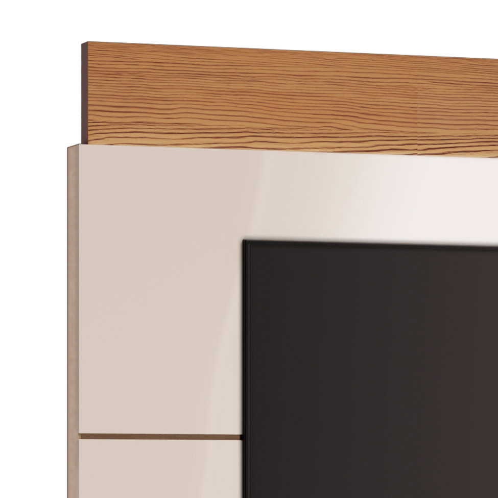Rack com Painel para TV até 60 Polegadas Classic Off White com Freijó Touch 180 cm
