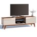 Rack com Painel para TV até 60 Polegadas Classic Off White com Freijó Touch 180 cm