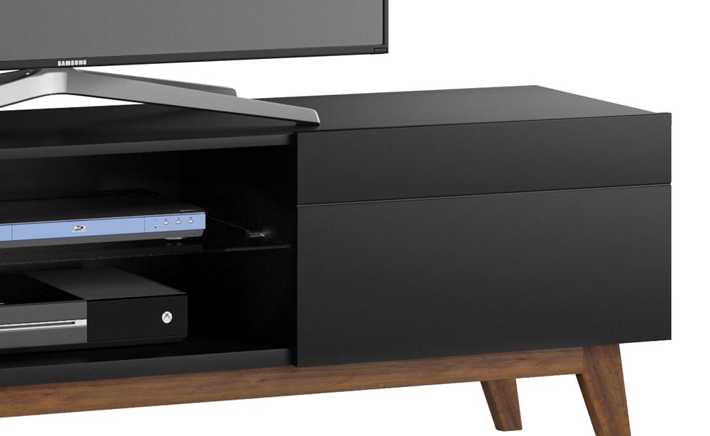 Rack para Sala Retrô Preto 2G 1.8 - Imcal Móveis