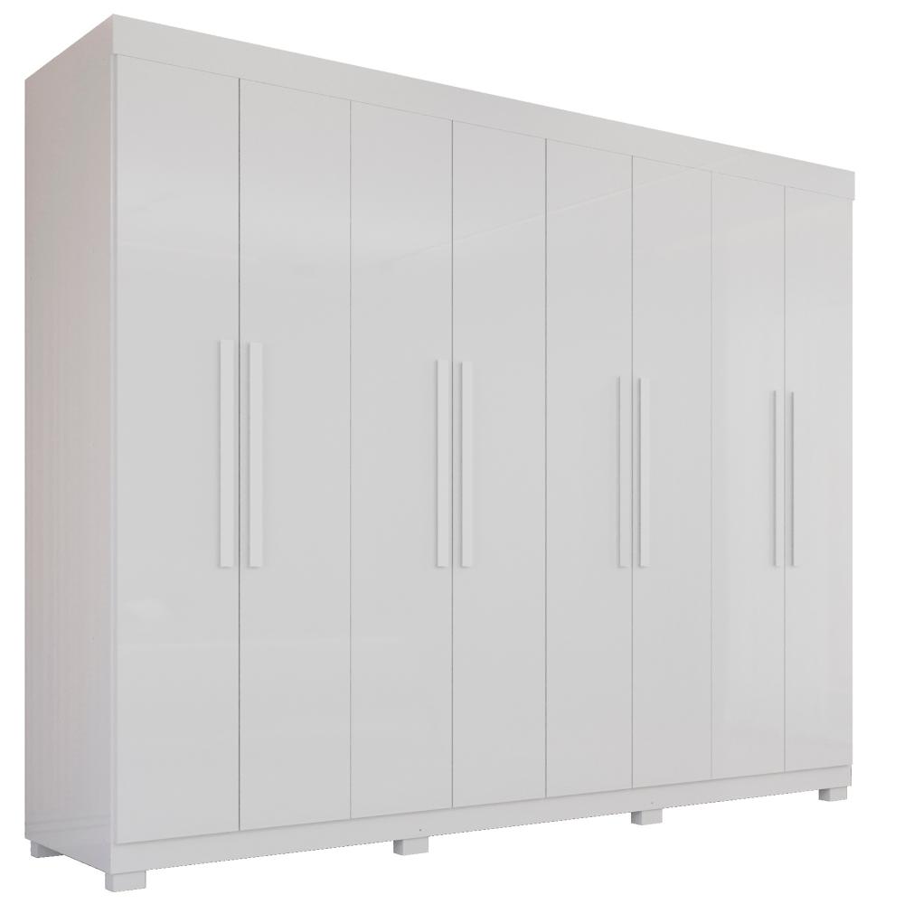 Guarda Roupa MDP 8 Portas 4 Gavetas 8 Pés Branco