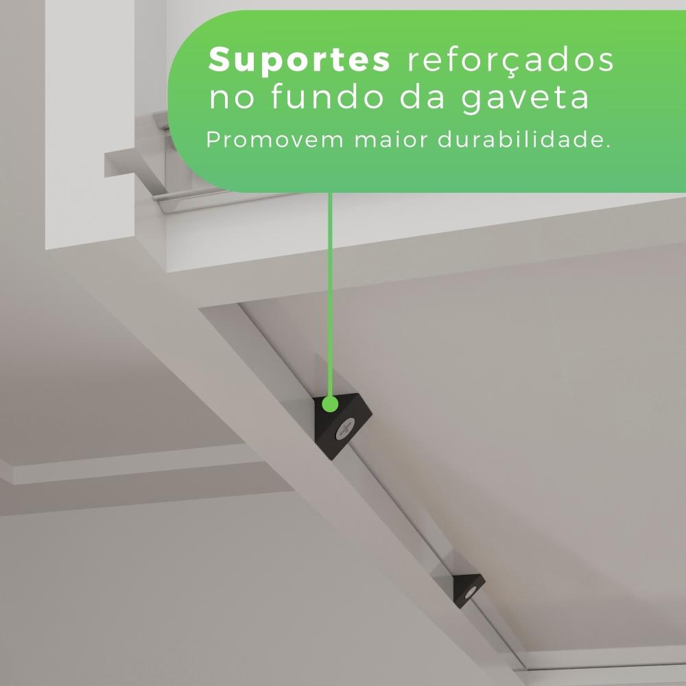 Guarda Roupa MDP 8 Portas 4 Gavetas 8 Pés Branco
