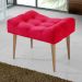 Banco Keka Pé Palito Suede Vermelho