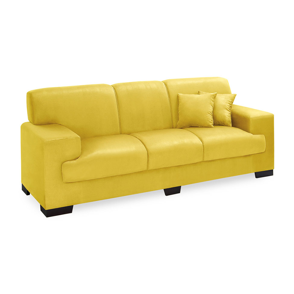Conjunto Sofá 2 e 3 Lugares Manuela Amarelo Império Estofados