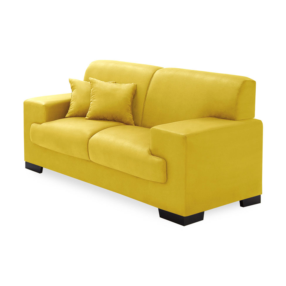 Conjunto Sofá 2 e 3 Lugares Manuela Amarelo Império Estofados
