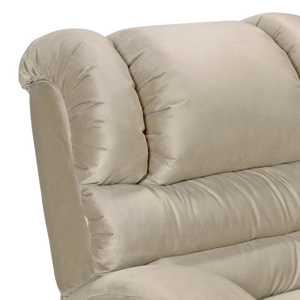 Poltrona Reclinável Imperial Suede Liso Areia