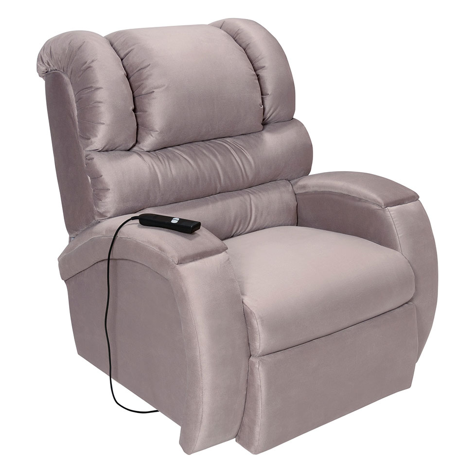 Poltrona Reclinável Motorizada Imperial Suede Marrom Claro