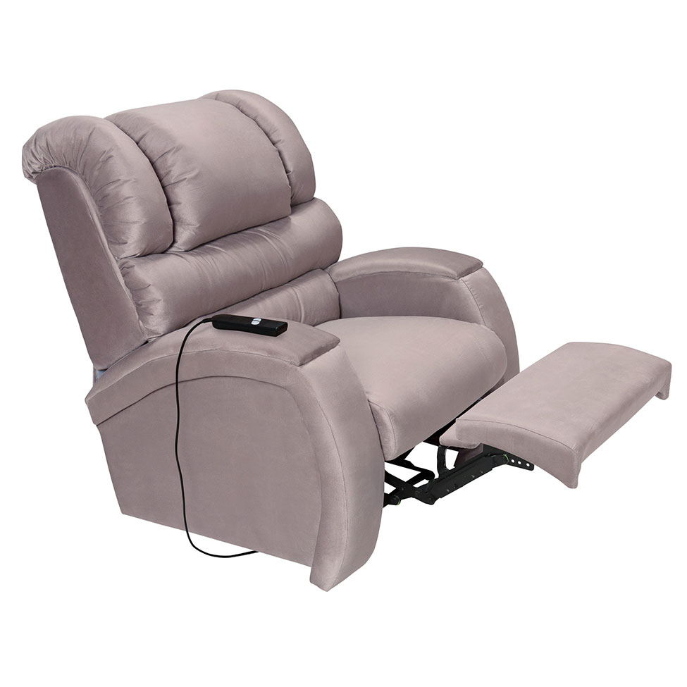 Poltrona Reclinável Motorizada Imperial Suede Marrom Claro