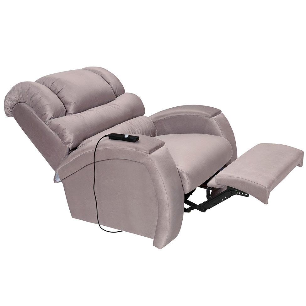 Poltrona Reclinável Motorizada Imperial Suede Marrom Claro