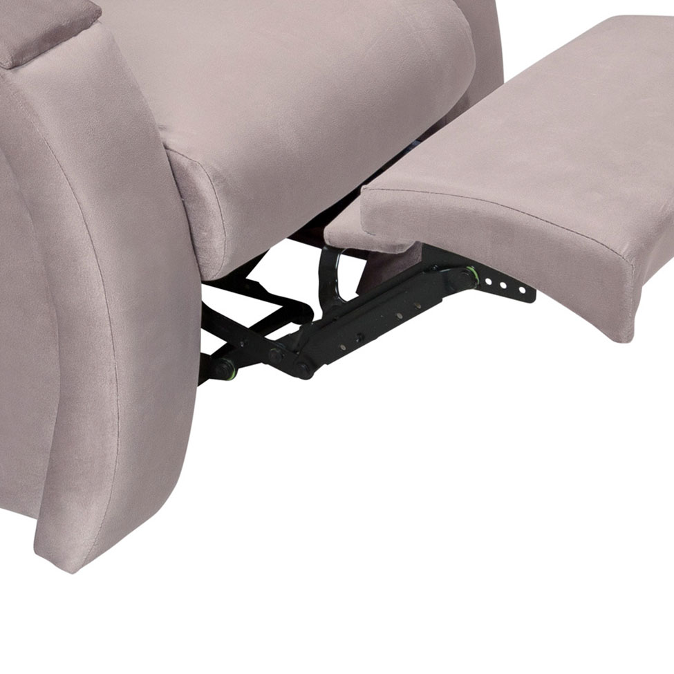 Poltrona Reclinável Motorizada Imperial Suede Marrom Claro