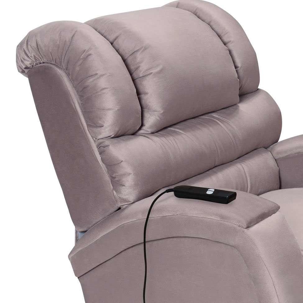 Poltrona Reclinável Motorizada Imperial Suede Marrom Claro