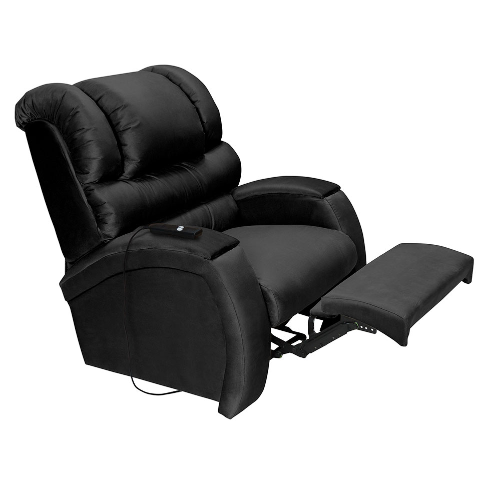 Poltrona Reclinável Motorizada Imperial Suede Preta