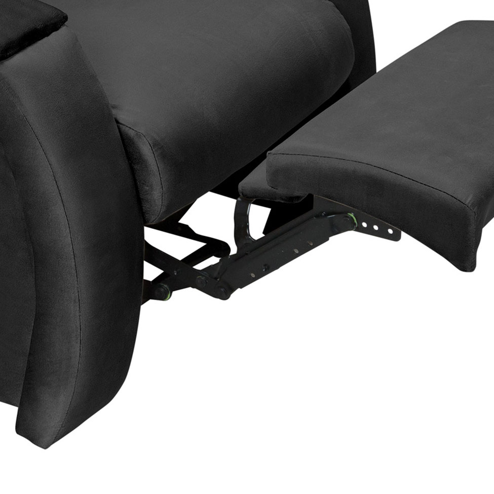 Poltrona Reclinável Motorizada Imperial Suede Preta
