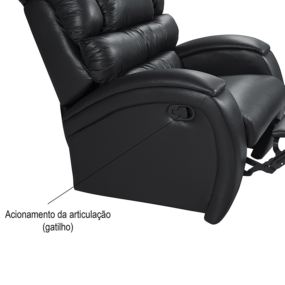 Poltrona Reclinável com Zero Wall Imperial Preta