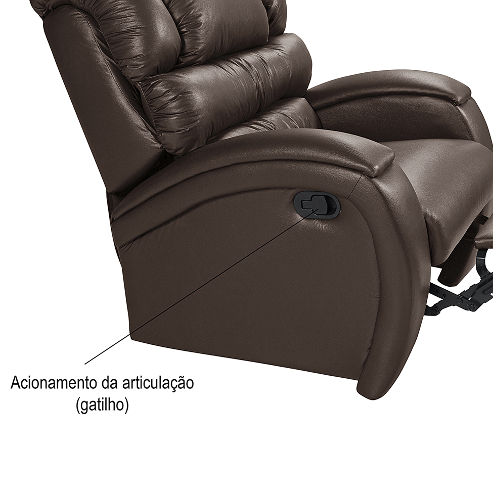 Poltrona Reclinável com Zero Wall Imperial Tabaco