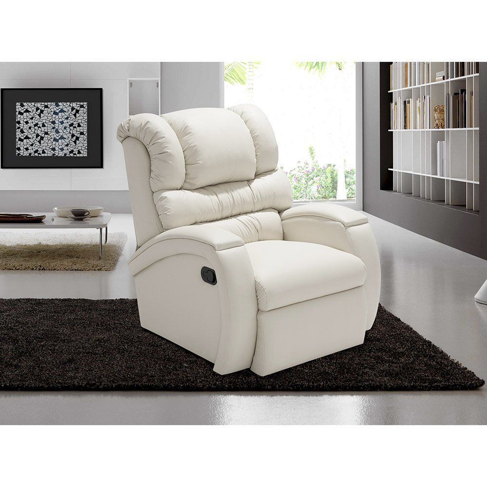 Poltrona do Papai Reclinável Zero Wall com Gatilho Oasis PU Sintético Bege - Gran Belo