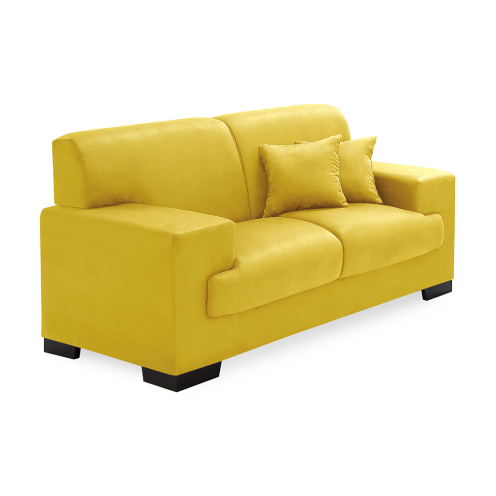 Sofá 2 Lugares Manuela Suede Amarelo