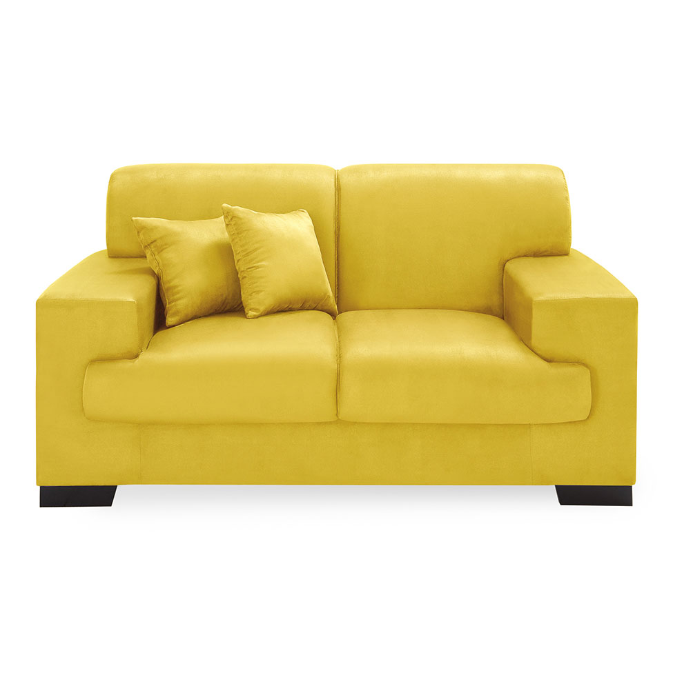 Sofá 2 Lugares Manuela Suede Amarelo