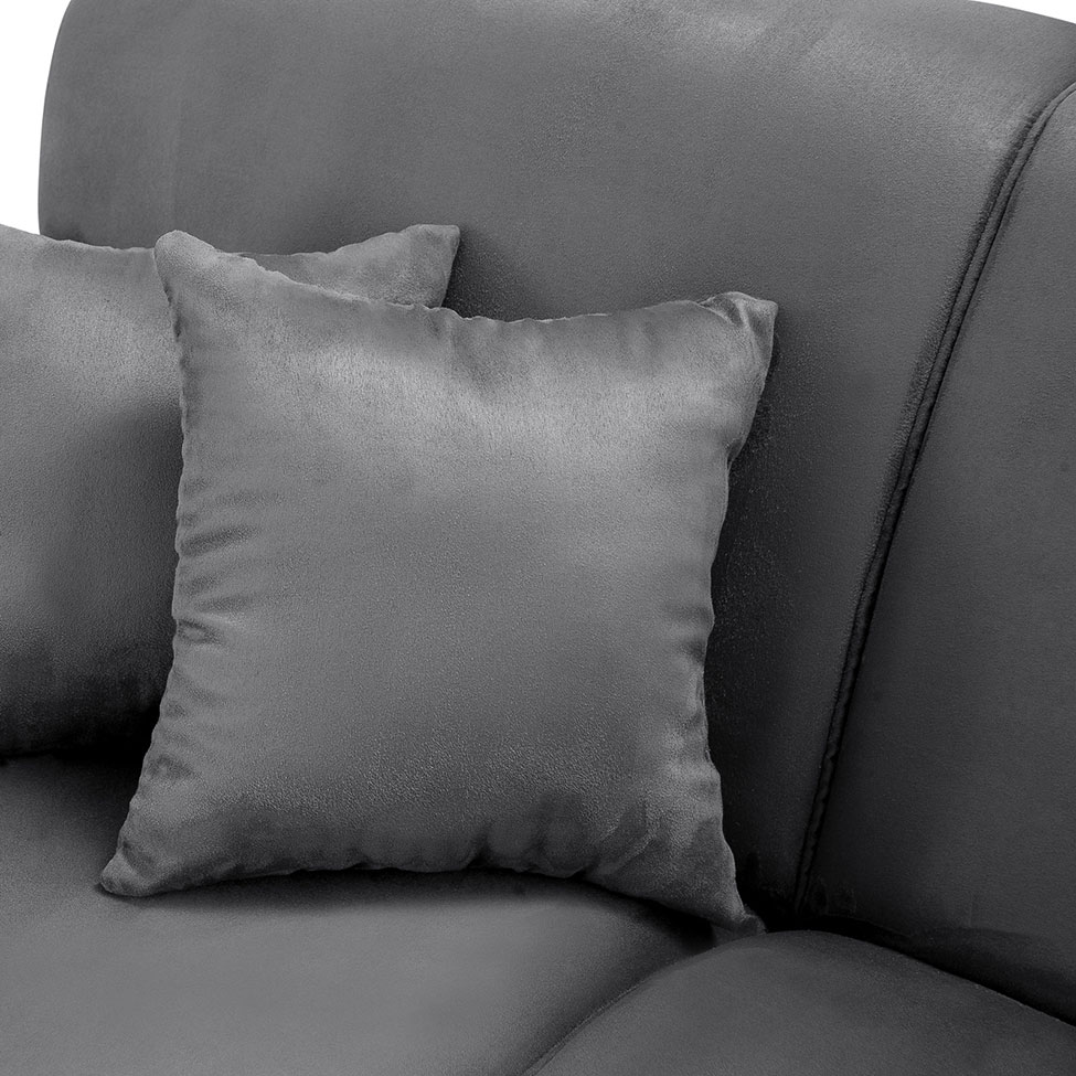 Sofá 2 Lugares Manuela Suede Cinza Império Estofados