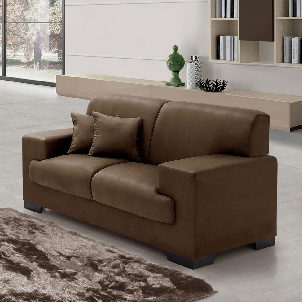 Sofá 2 Lugares Manuela Suede Marrom
