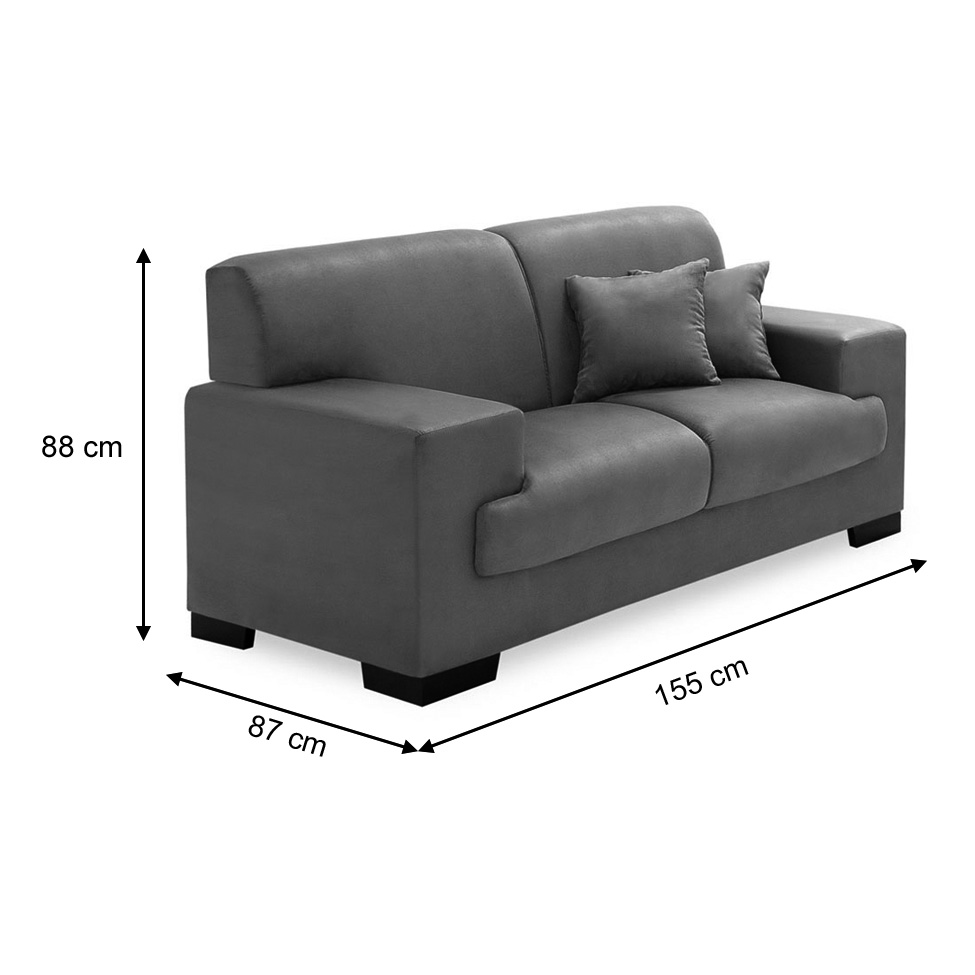 Sofá 2 Lugares Manuela Suede Marrom
