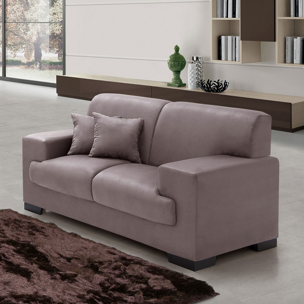 Sofá 2 Lugares Manuela Suede Marrom Claro