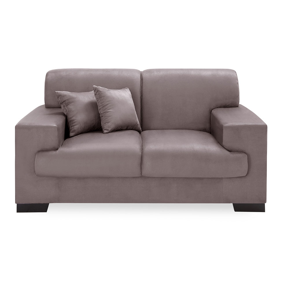 Sofá 2 Lugares Manuela Suede Marrom Claro