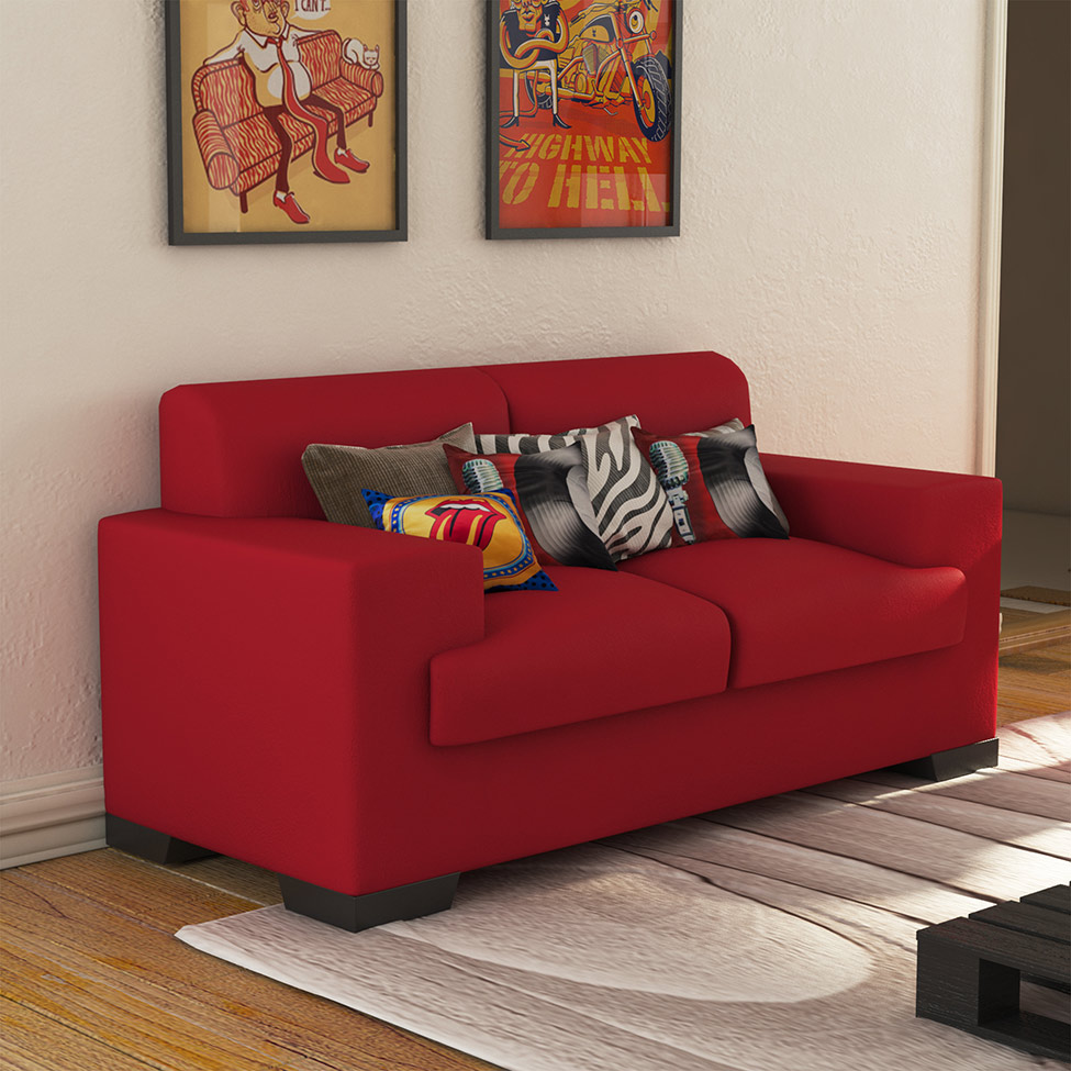 Sofá 2 Lugares Manuela Suede Vermelho